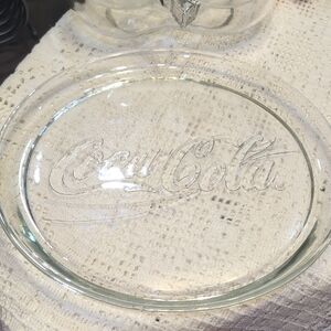 Coca-Cola Clear Glass Logo Plate
